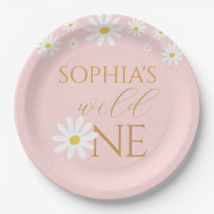 Daisy 1st Birthday Wild One Wildflower Birthday Paper Plate