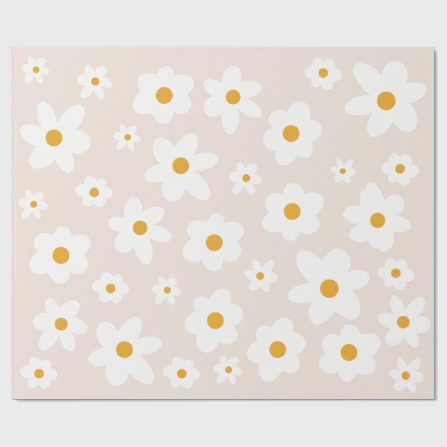 Daisy 1st Birthday Wrapping Paper (Flat)