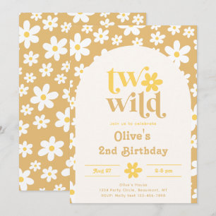 Daisy 2nd Birthday Invitation Two Wild