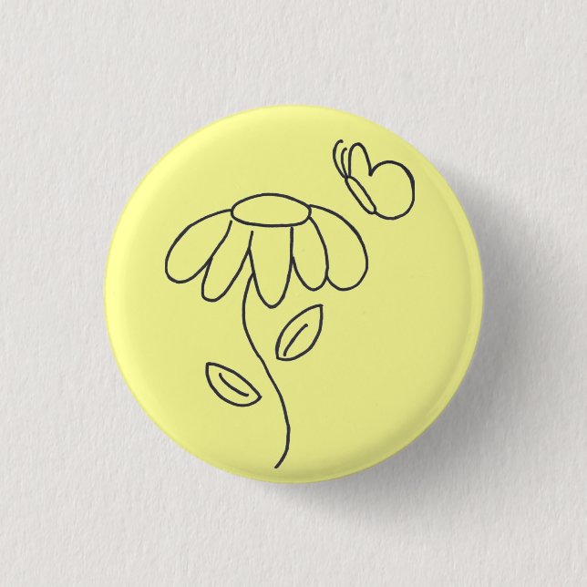 Daisy 3 Cm Round Badge (Front)