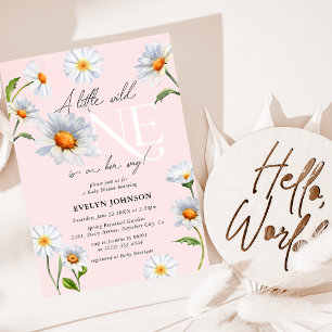 Daisy 'A Little Wild One' Girl Baby Shower Invitation