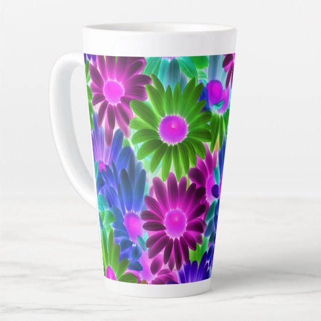 Daisy Abstract #4556 - Latte Mug (Left Angle)