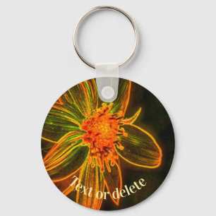 Daisy Abstract Art Flower Personalized Key Ring
