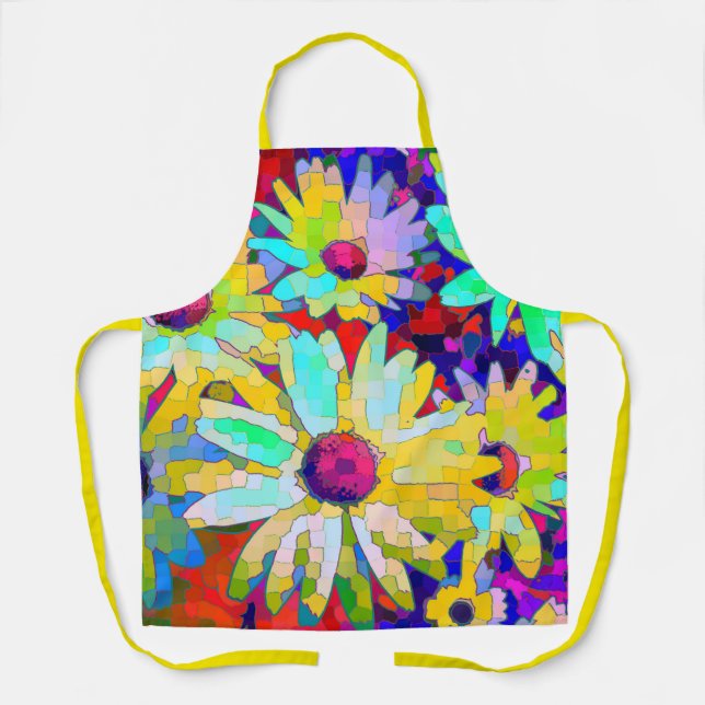 Daisy Abstract In Bright Colours Apron (Front)