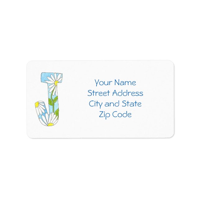 Daisy Address Label to Personalise or Customise (Front)