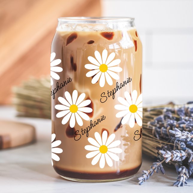Daisy Aesthetic Custom Name Can Glass (Creator Uploaded)