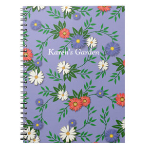 Daisy and Bachelors Buttons Spiral Notebook