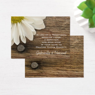 Daisy and Barn Wood Country Wedding Charity Favour