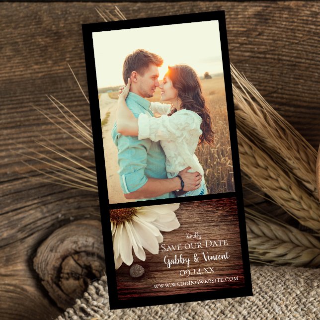 Daisy and Barn Wood Country Wedding Save the Date (Creator Uploaded)
