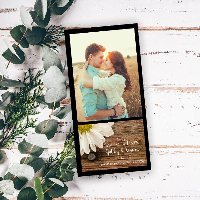 Daisy and Barn Wood Country Wedding Save the Date (Creator Uploaded)