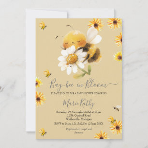 Daisy and Bee Baby in Bloom Invitation