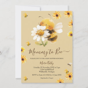 Daisy and Bee Mummy To Bee Baby shower Invitation