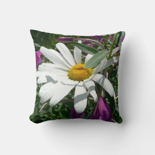 Daisy and Fireweed Wildflower Cushion