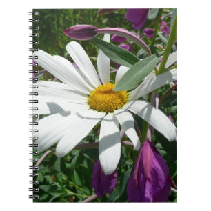 Daisy and Fireweed Wildflower Spiral Notebook