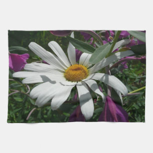 Daisy and Fireweed Wildflower Tea Towel