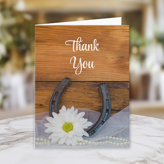 Daisy and Horseshoe Western Wedding Thank You (Creator Uploaded)