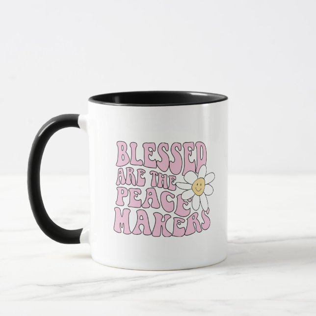 Daisy and Peace Makers Slogan Mug (Left)