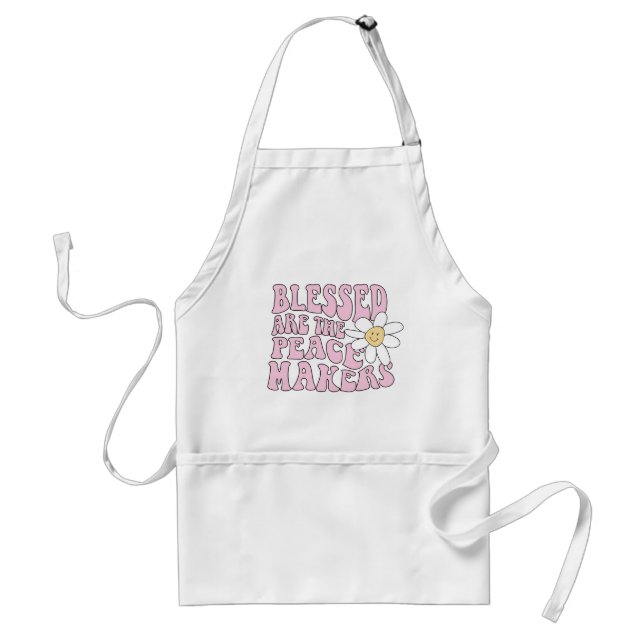 Daisy and Peace Makers Slogan Standard Apron (Front)