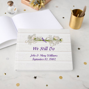 Daisy and Pearls Bouquet Vow Renewal Guest Book