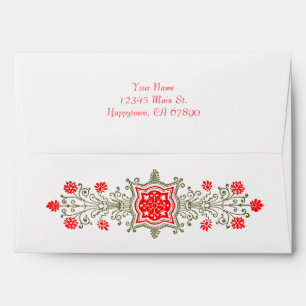 Daisy and Shield in Golds and Red Custom Envelopes
