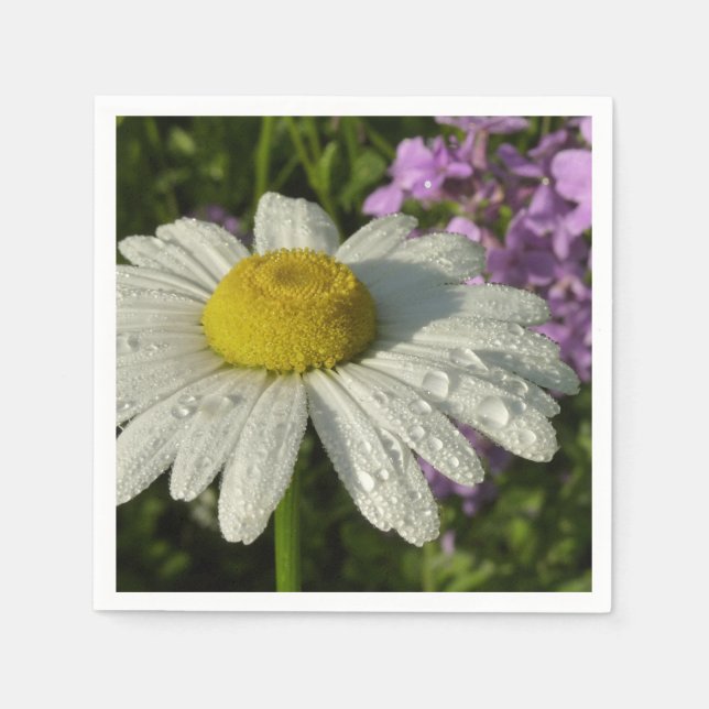 Daisy and Summer Lilac Wildflower Napkin (Front)