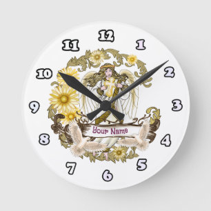 Daisy Angel Round Clock