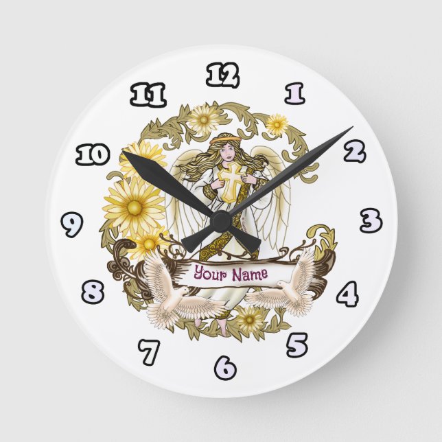 Daisy Angel Round Clock (Front)