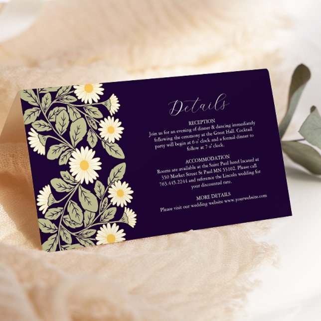 Daisy Art Nouveau Wedding Enclosure Card (Creator Uploaded)