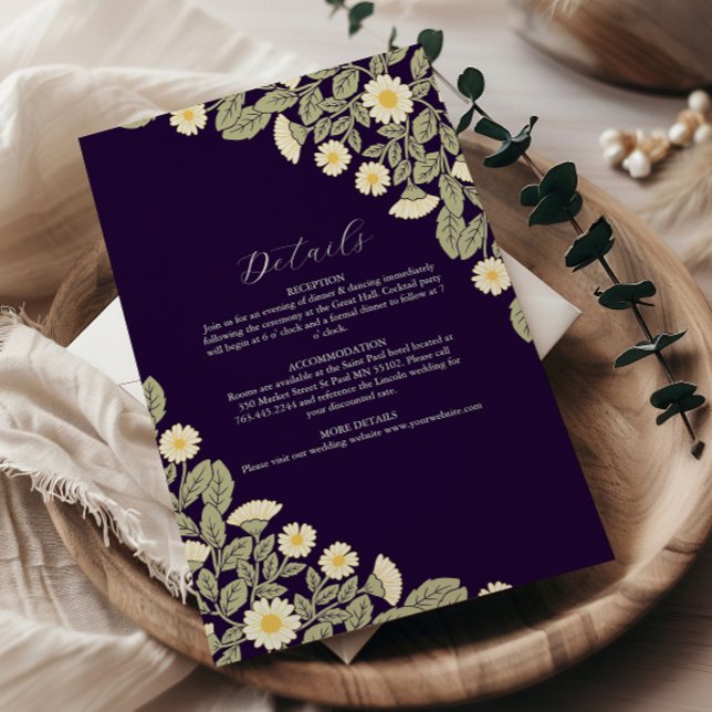 Daisy Art Nouveau Wedding Enclosure Card (Creator Uploaded)