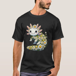 Daisy Axolotl Flower Gardening Floral T-Shirt
