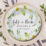 Daisy Baby in Bloom Baby Shower Summer floral Paper Plate<br><div class="desc">For more invitation wording options,  please see the complete white daisy watercolor collection: https://www.zazzle.com/collections/watercolor_white_daisy-119716506860127689?rf=238296117664346256</div>