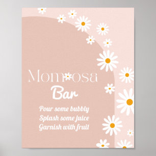 Daisy Baby in bloom Boho Girl Baby Shower bar Poster