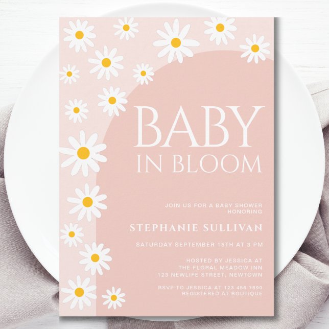 Daisy Baby In Bloom Boho Girl Baby Shower Invitation (Creator Uploaded)