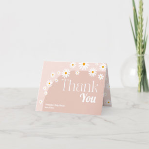 Daisy Baby in bloom Boho Girl Baby Shower Thank You Card