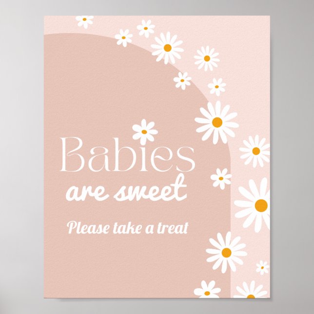Daisy Baby in bloom Boho Girl Baby Shower treat Poster (Front)
