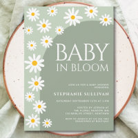 Daisy Baby In Bloom Boho Green Baby Shower