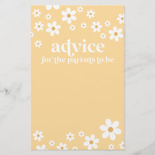 Daisy Baby Shower Advice for Parents Card