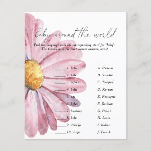 Daisy baby shower - Baby around the world game