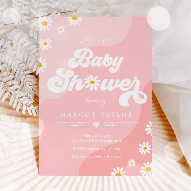 Daisy Baby Shower Boho Hippy Vibes Baby Shower Invitation (Creator Uploaded)