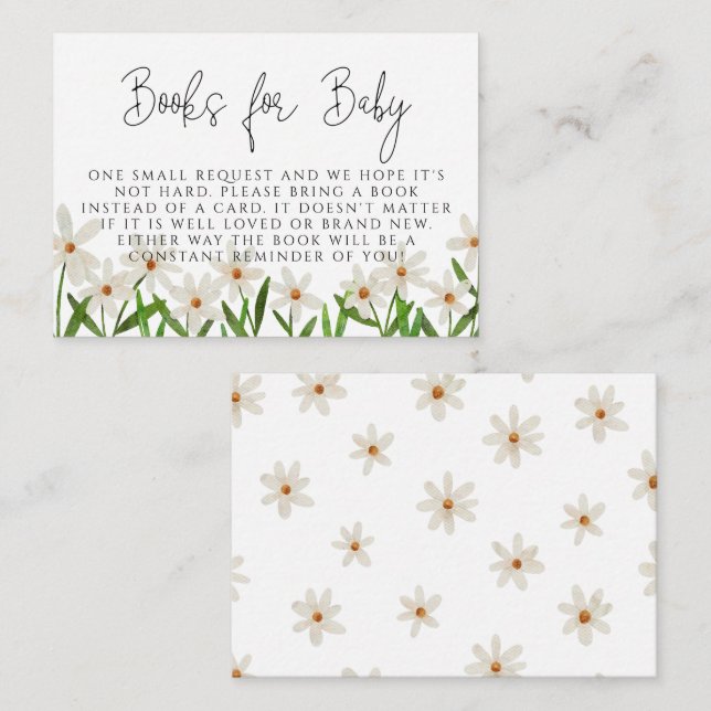 Daisy Baby Shower Book Request Enclosure Card (Front/Back)
