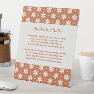 Daisy Baby Shower Book Request Pedestal Sign