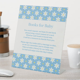 Daisy Baby Shower Book Request Pedestal Sign