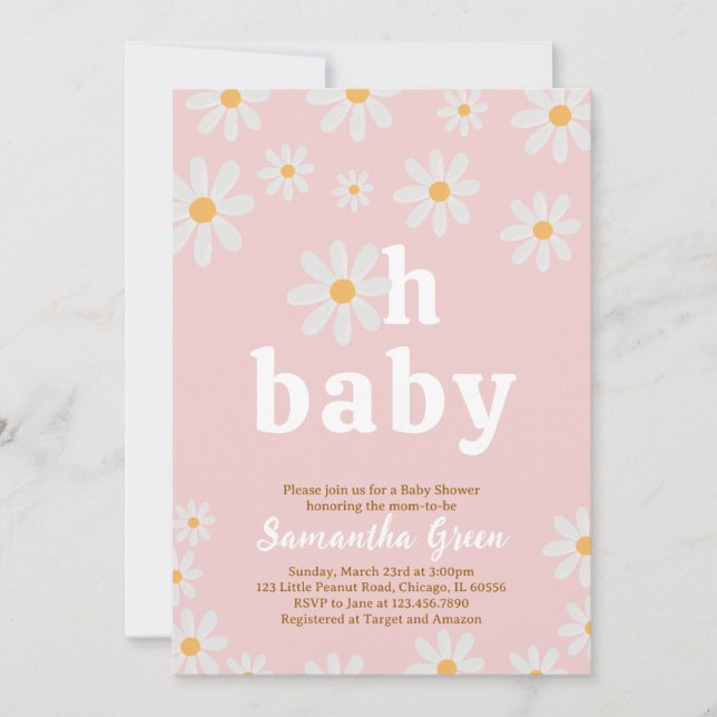 Daisy Baby Shower Invitation (Front)