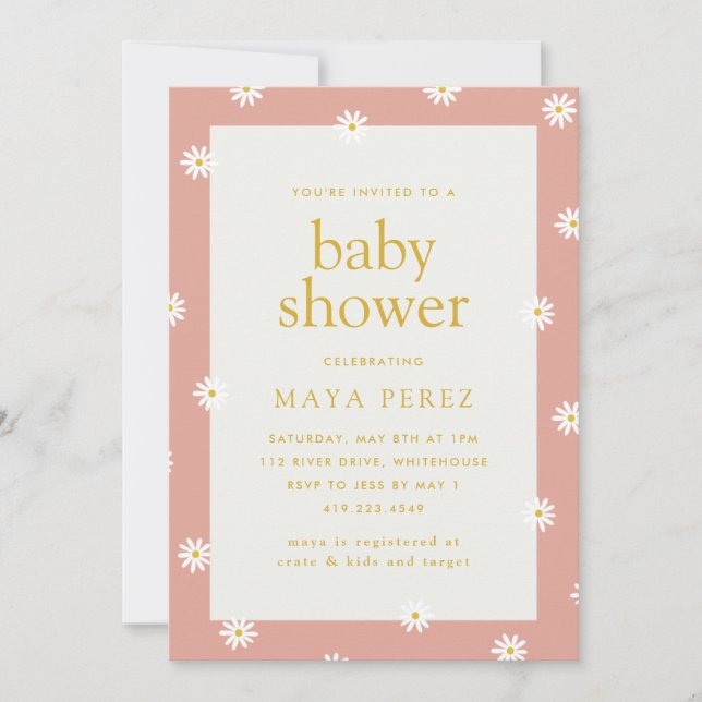 Daisy Baby Shower Invitation (Front)