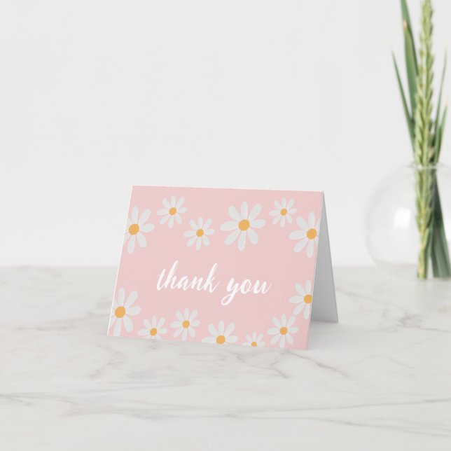 Daisy Baby Shower Thank You Card (Front)