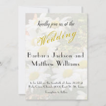 Daisy Background Flowing Yellow Script  Wedding