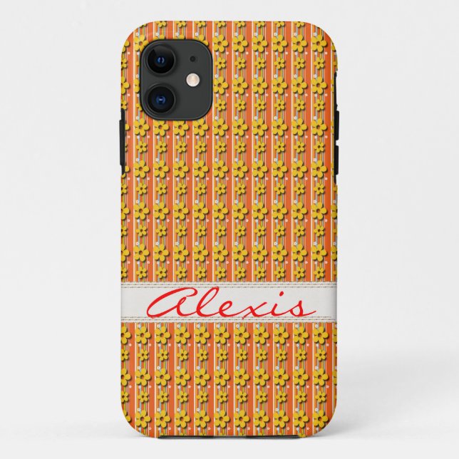 Daisy Background with name Case-Mate iPhone Case (Back)