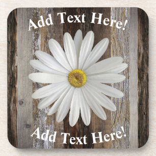 Daisy Barn Board Vintage Wood Rustic Wood Coaster