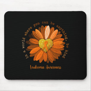 Daisy Be Kind Leukaemia Awareness Orange Ribbon  Mouse Pad