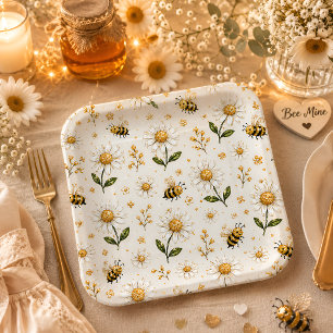 Daisy Bee Birthday Party Paper Plate
